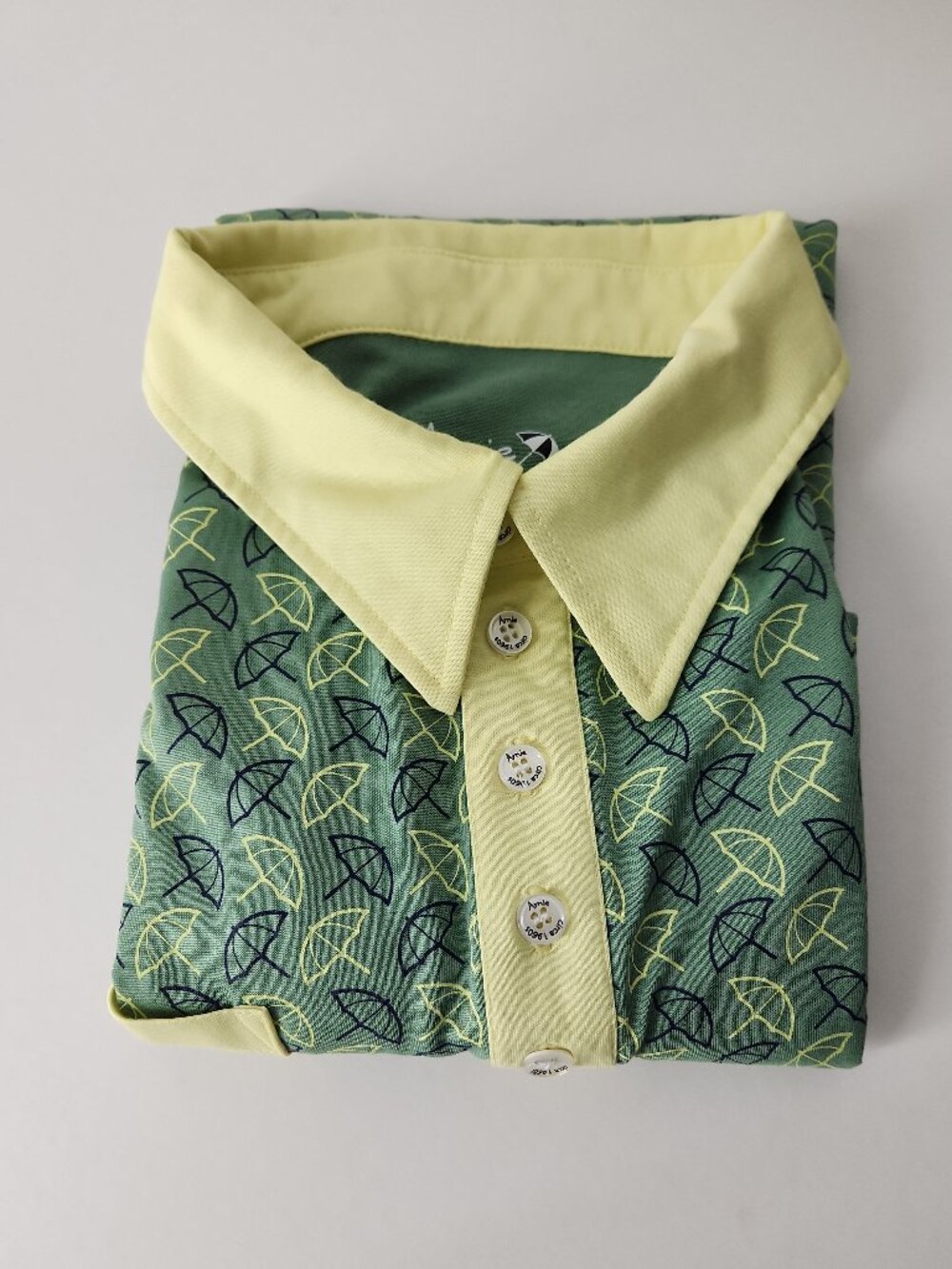 Vintage Arnie Arnold Palmer green umbrella print golf polo shirt men's XL - Picture 3 of 11